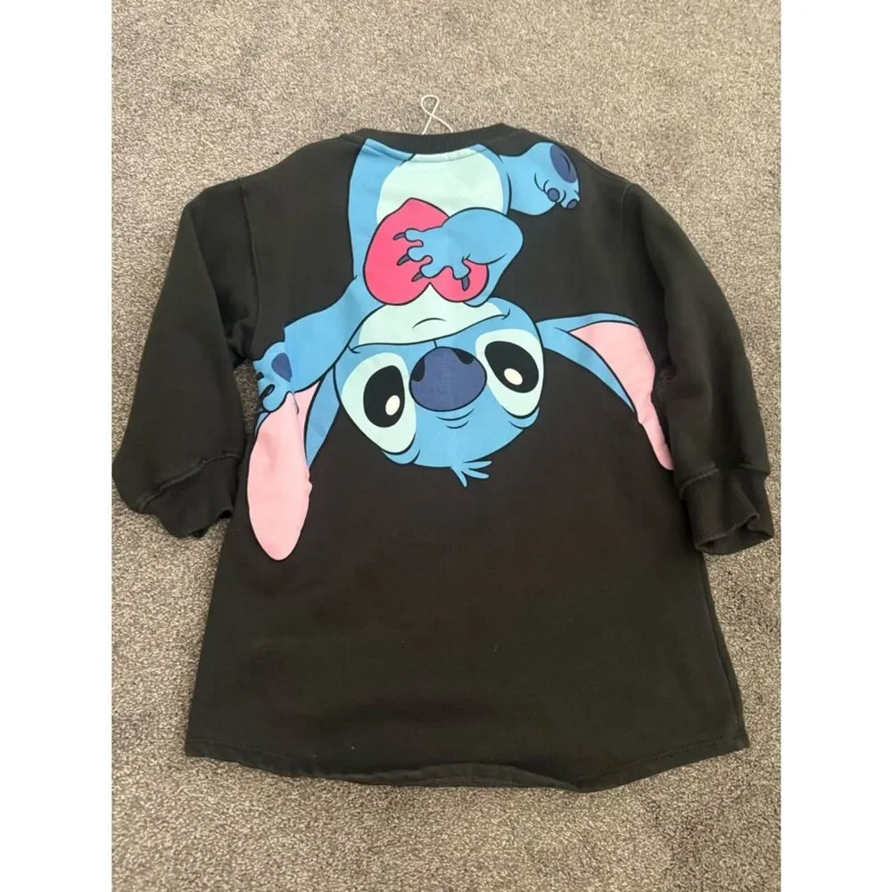 Zara Stitch Black Sweatshirt Dress Sz 6-7